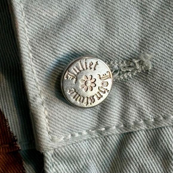 Juliet Johnstone Hand Painted Denim Mini Skirt | Size XS | Sky Blue Y2K LA - Picture 5 of 7